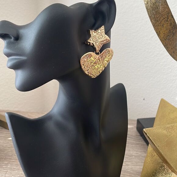 heart drop earrings N49 - Picture 4 of 5